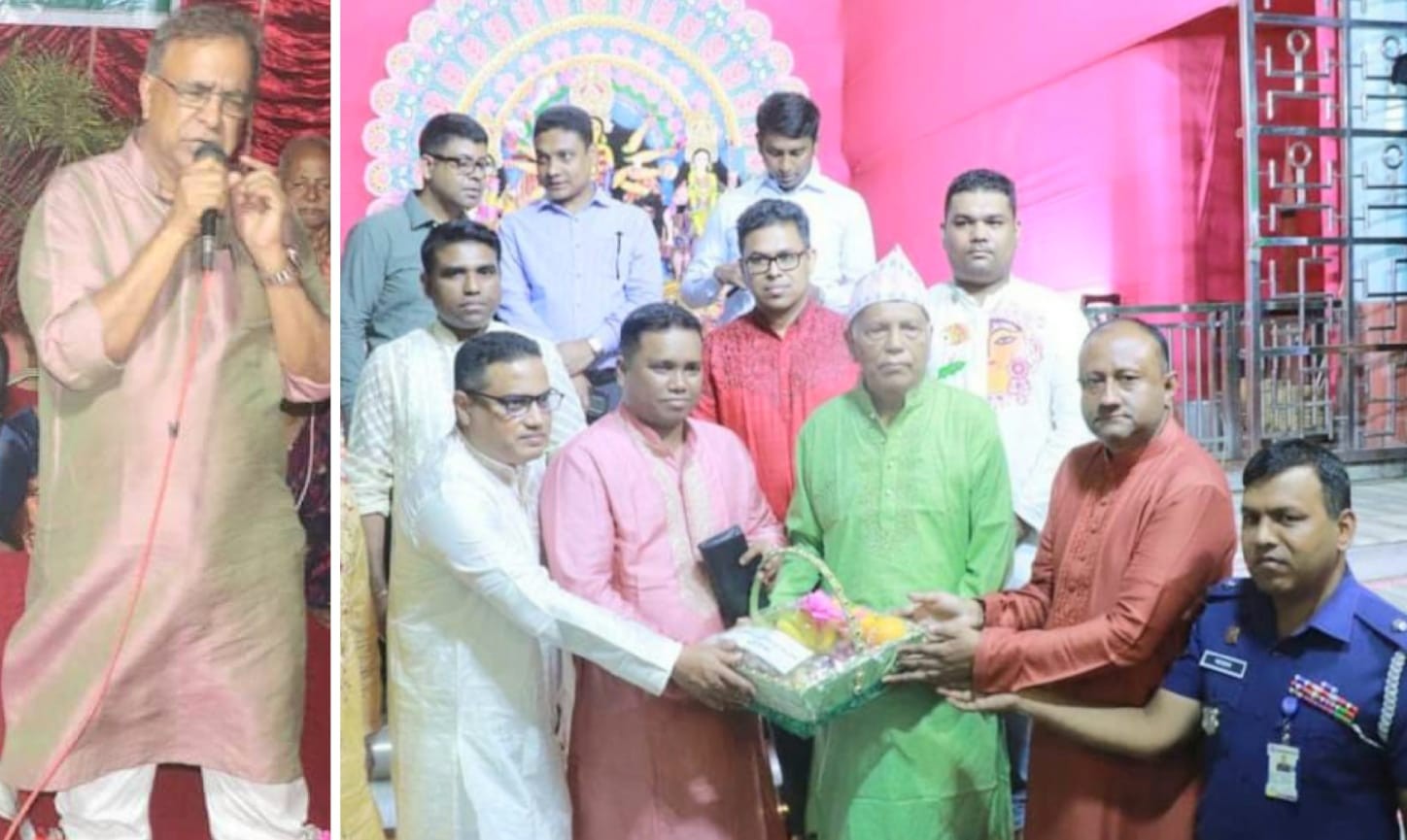 ময়মনসিংহে পূজা মন্ডপ পরিদর্শন করলেন সাংস্কৃতি প্রতিমন্ত্রী,ডিসি,এসপি,ইউএনও