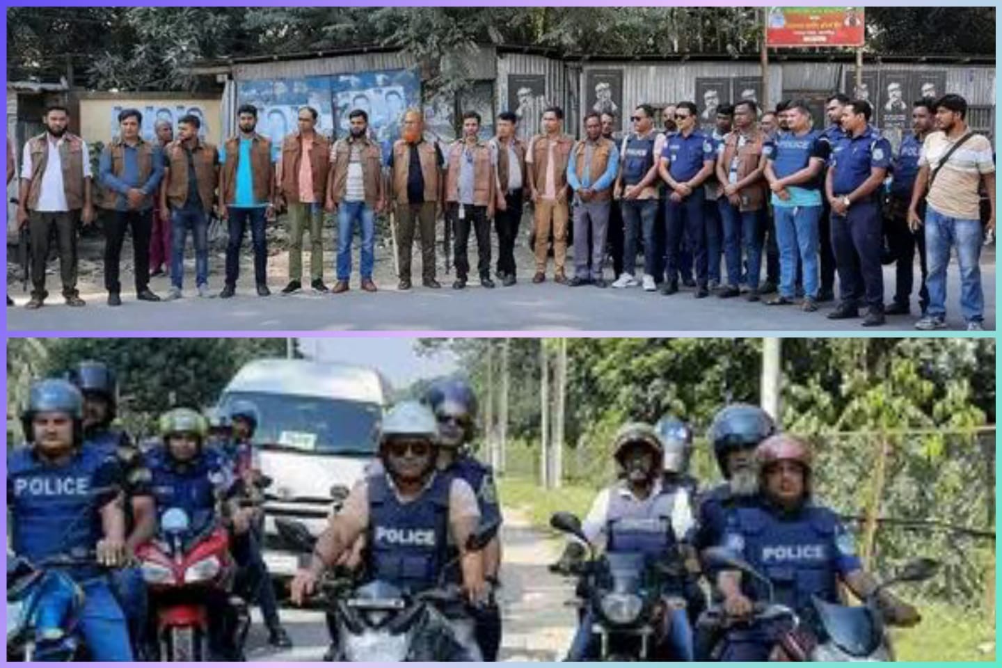ময়মনসিংহ শহরে আইনশৃঙ্খলা রক্ষায় পুলিশের নিয়মিত টহল